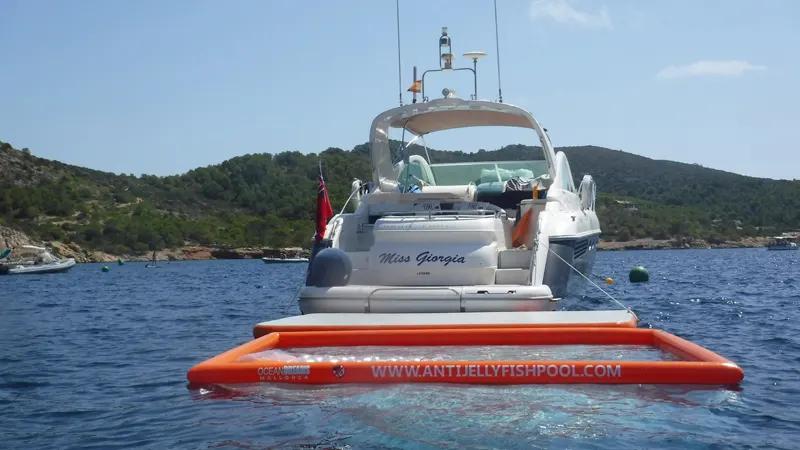 Anti-jellyfish pool attached to Miss Giorgia yacht in Ibiza