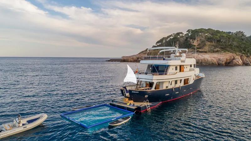 Anti-jellyfish pool on board SEMAYA yacht