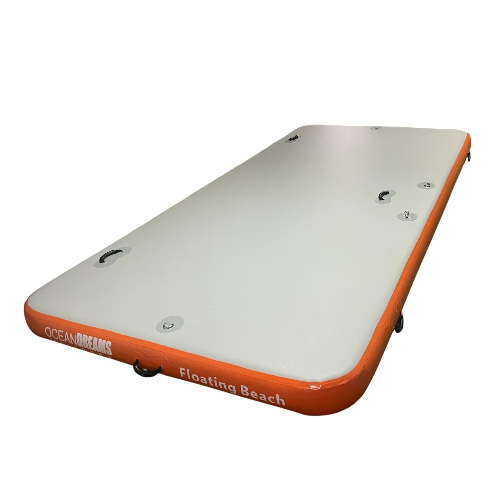 Inflatable platform attached to a boat stern
